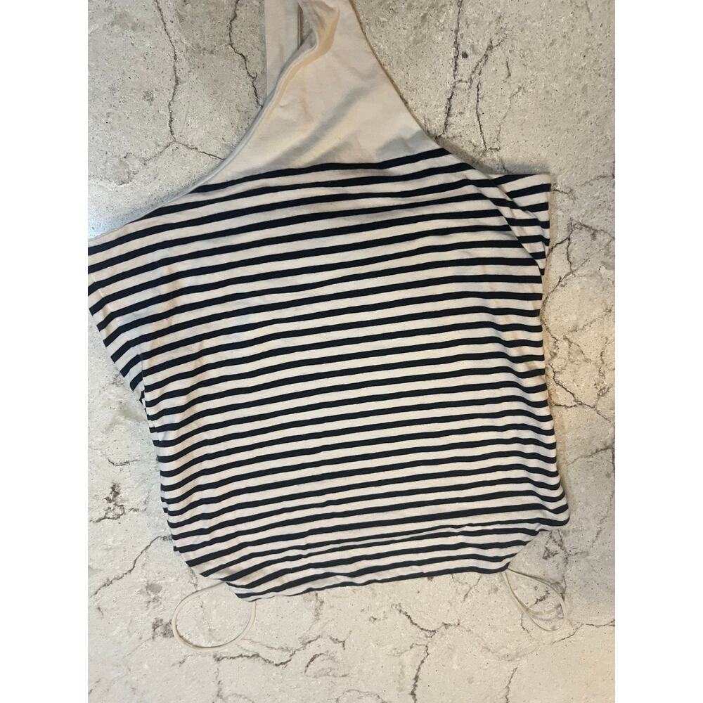 Nautical Blue and White Striped Sleeveless Bodysuit